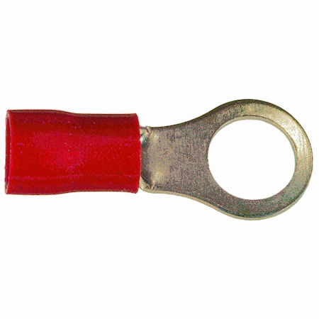 Midwest Fastener Ring Terminal, 8 AWG, Plastic Insulated, 12 PK 69973